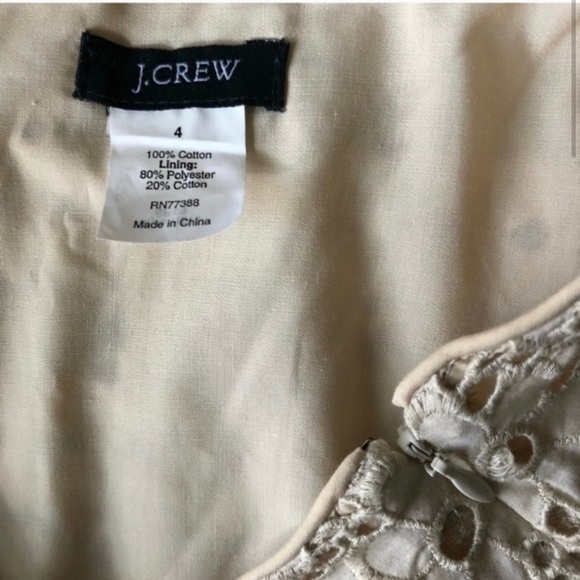 Y2K J Crew : cream floral eyelet mini skirt - Picture 4 of 11